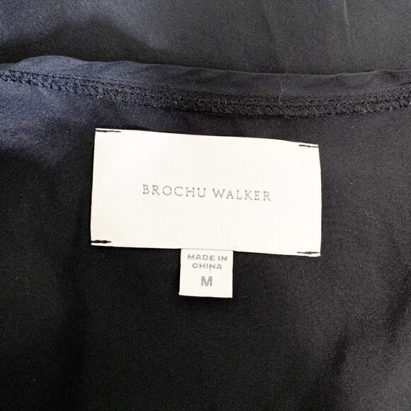 Brochu Walker black long sleeve mixed materials silk high low top - Medium - Picture 4 of 8